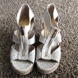 Michael Kors wedge heel, gold accents
